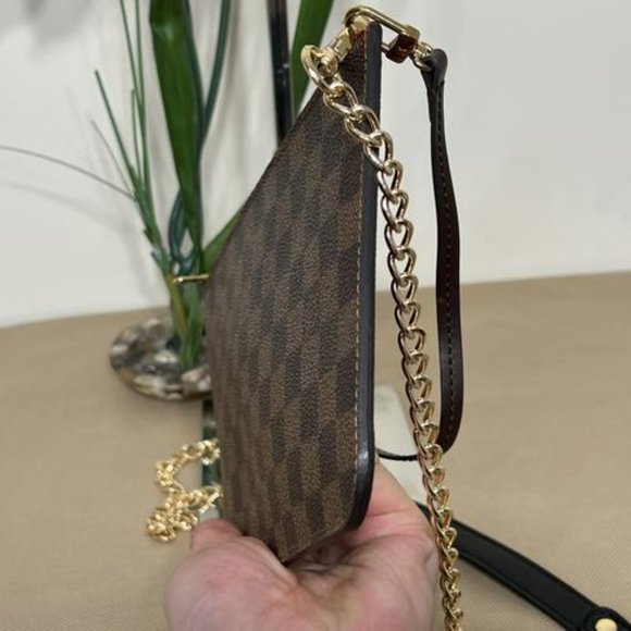 Louis Vuitton Neverfull Gm Pouch Brown Coated Canvas Wristlet - Picture 4 of 10